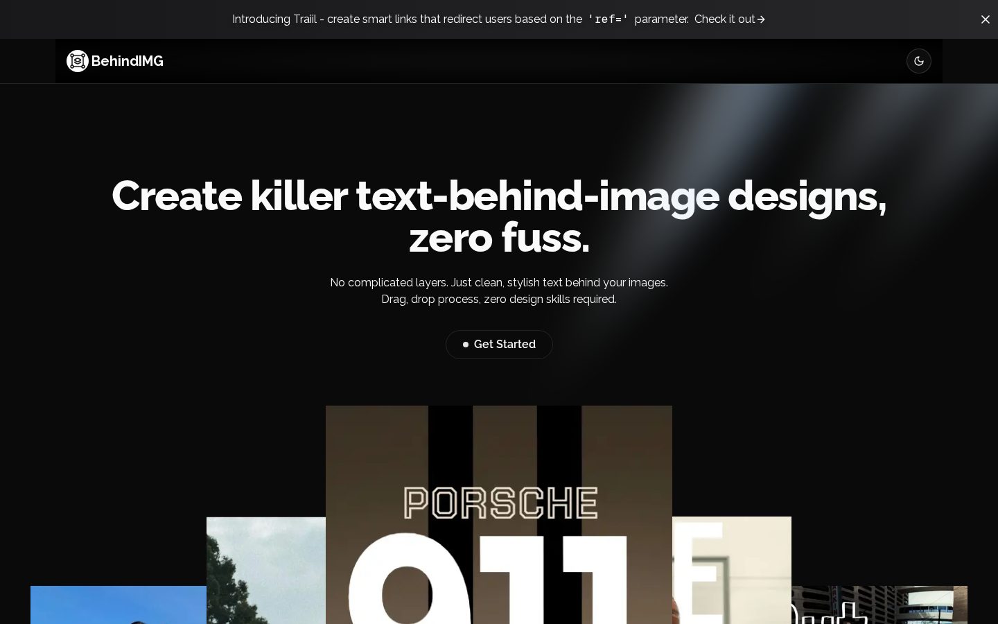 Website preview of BehindIMG